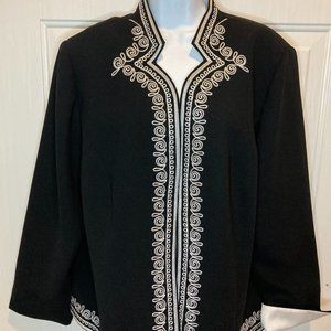 Black with White Braid, Dress up or wear with Jeans.